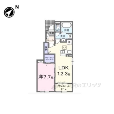 フレッシュハウス1(1LDK/1階)の間取り写真