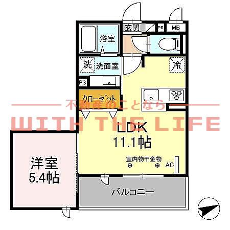 CASTILLO(1LDK/3階)の間取り写真