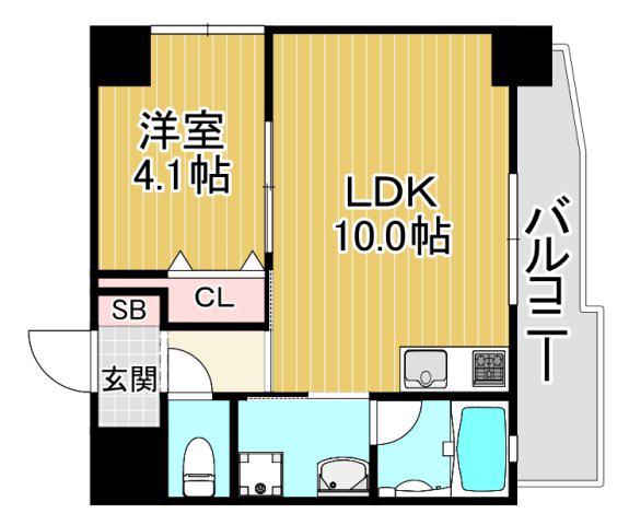 クオーレ榎並(1LDK/5階)の間取り写真