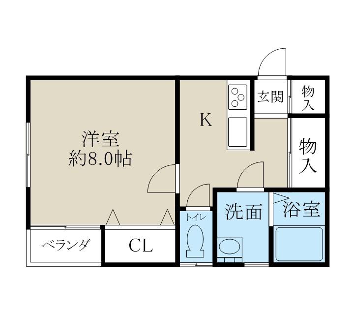 ロイヤルコート浜松町(1K/1階)の間取り写真