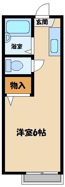アパート松毬(ワンルーム/2階)の間取り写真