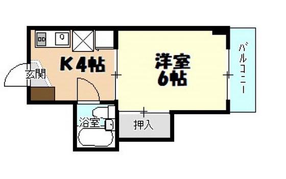 ミドリビル(1K/3階)の間取り写真