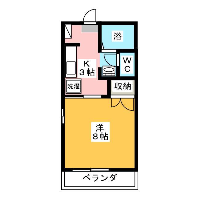 プリズム向ヶ丘II(1K/2階)の間取り写真