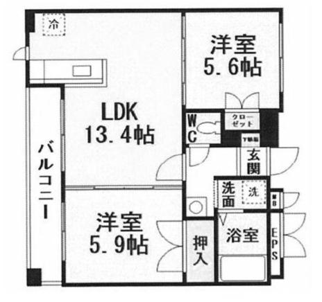 ダヴィンチV(2LDK/3階)の間取り写真