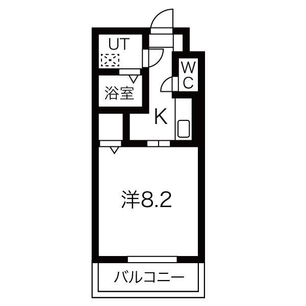 マックス河原町(1K/1階)の間取り写真