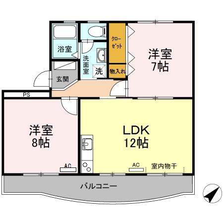グレースバレー(2LDK/3階)の間取り写真