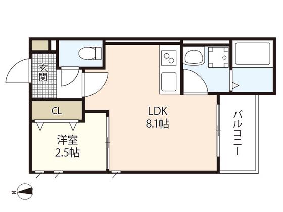 REGALESTーS 五日市中央(1LDK/1階)の間取り写真