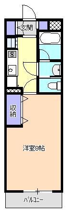 レフィナードくすのき(1K/2階)の間取り写真