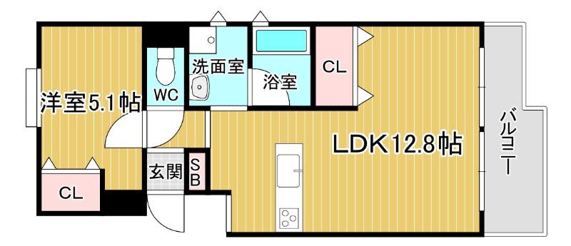 キャピタルハウス(1LDK/1階)の間取り写真