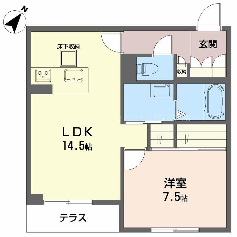 エクセルVI(1LDK/1階)の間取り写真