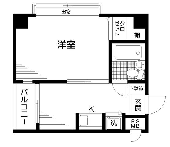 日神パレステージ東所沢第2(1K/3階)の間取り写真