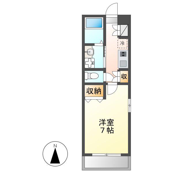 スタシオン泉(1K/3階)の間取り写真