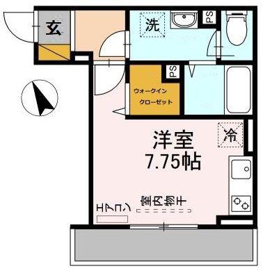 CASA FELICE(ワンルーム/2階)の間取り写真