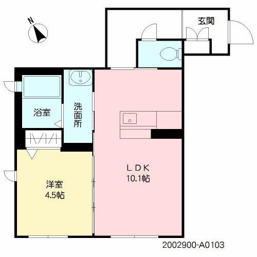 703HOUSEウエスト大濠(1LDK/1階)の間取り写真