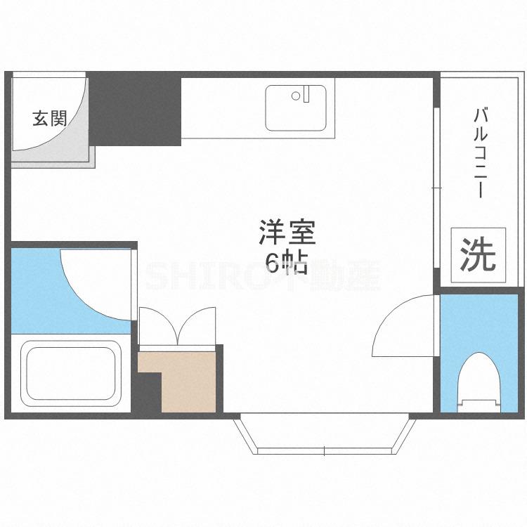 アルバトロス(ワンルーム/2階)の間取り写真