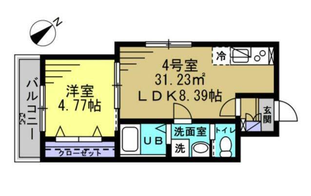 アーテル(1LDK/3階)の間取り写真