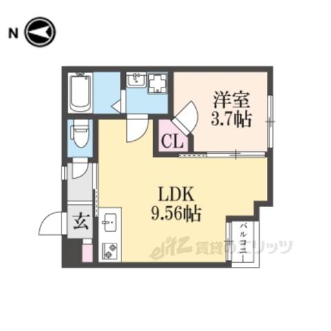 PORTOFINO六地蔵(1LDK/3階)の間取り写真