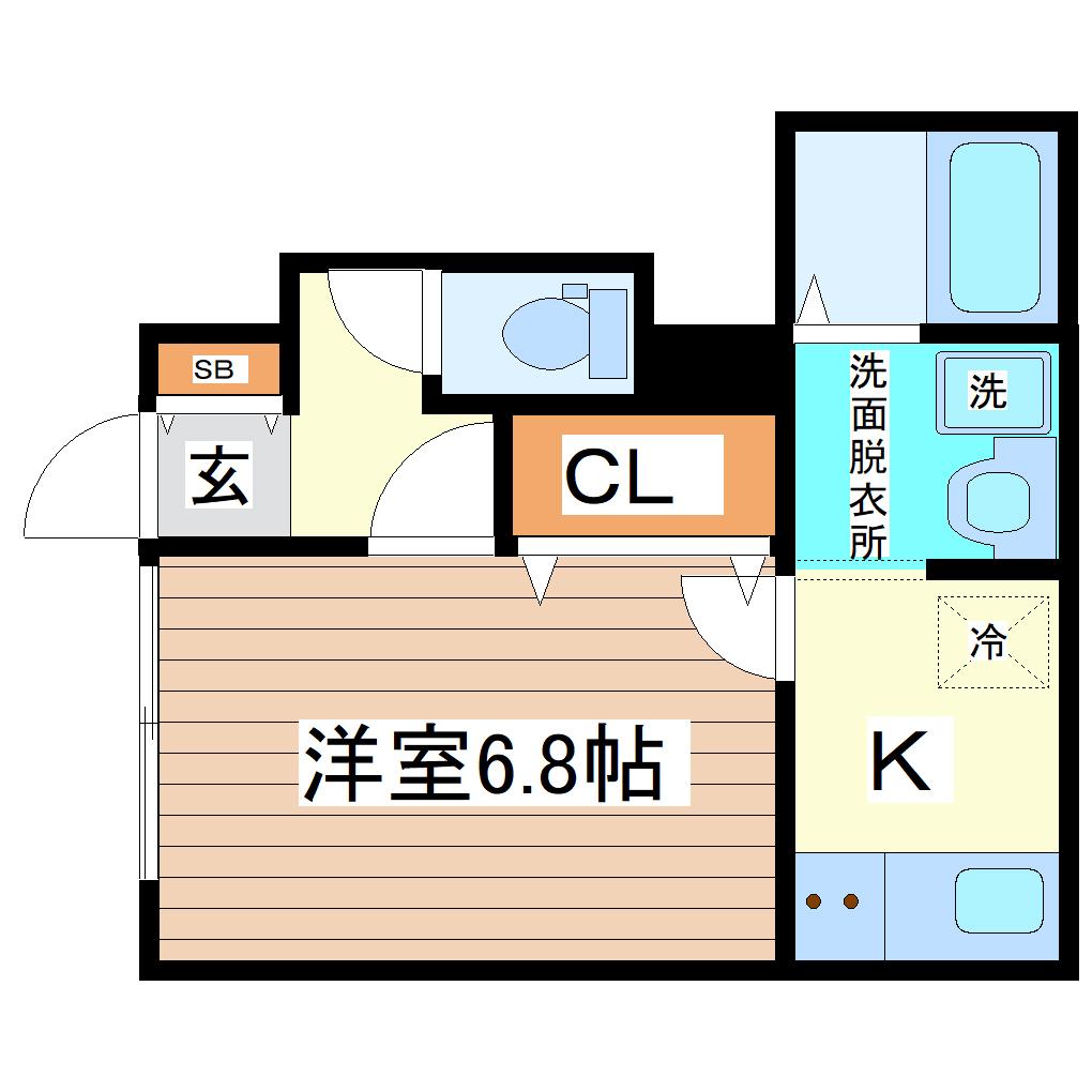 シャノワール岩沼(1K/1階)の間取り写真