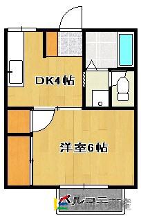 グルーヴA(1DK/1階)の間取り写真