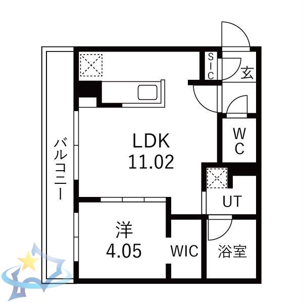 GA-N3W30 MS(1LDK/2階)の間取り写真