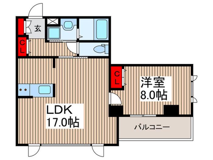 リバティー草加中央(1LDK/3階)の間取り写真