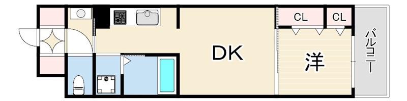 LEGALANDNISHINOMIYA PARKSIDE(1LDK/7階)の間取り写真