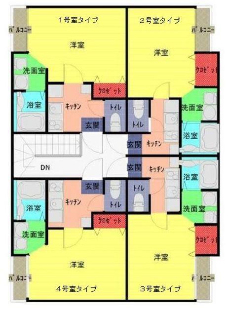 アークプレイス大和田II(1K/2階)の間取り写真