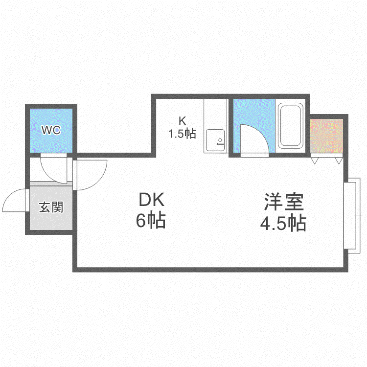 レジェンド45(1DK/2階)の間取り写真