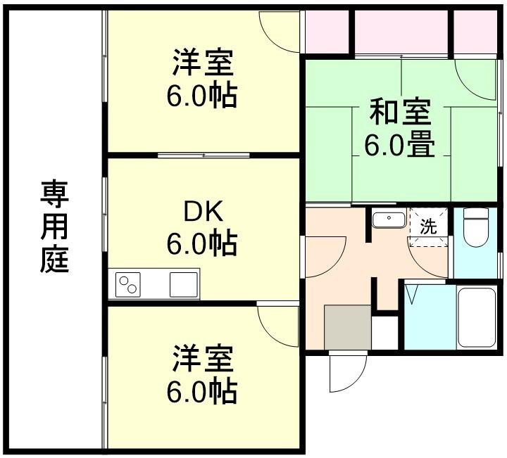 コーポ天城(3DK/2階)の間取り写真