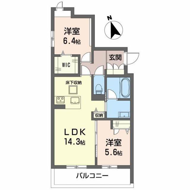 シャーメゾン ル・シルク(2LDK/1階)の間取り写真