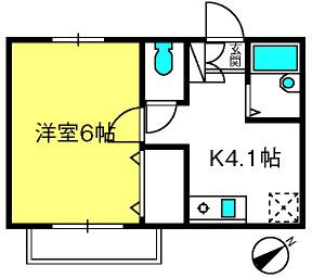 メゾンアルカディア(1K/2階)の間取り写真