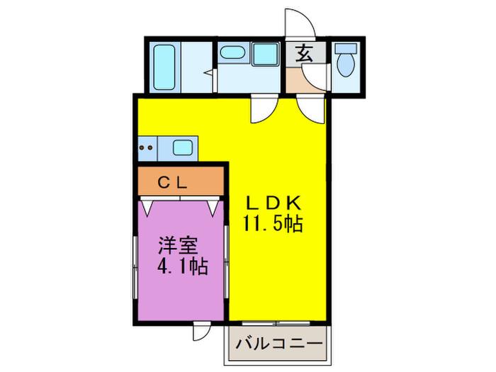 リテラ井尻クアトロ(1LDK/2階)の間取り写真