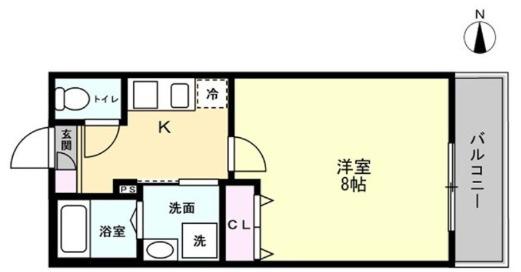 モノリス狭山ヶ丘(1K/3階)の間取り写真