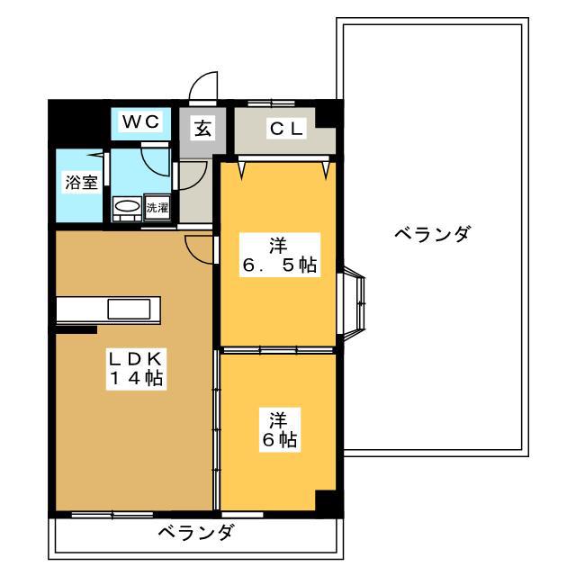 アバンハウスI-A(2LDK/4階)の間取り写真