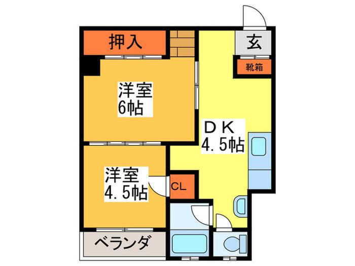 松本マンション(2DK/2階)の間取り写真