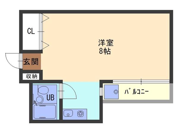 マキシム平城山(1K/4階)の間取り写真