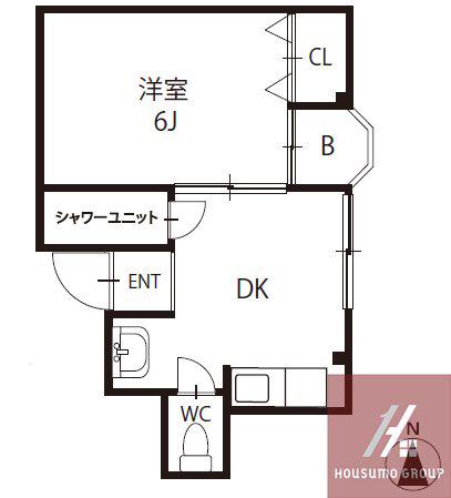 グリーンパーク山坂(1LDK/2階)の間取り写真