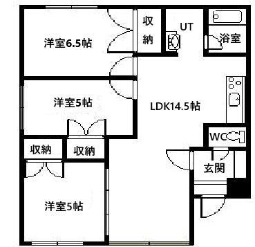 サンピア渡辺II(3LDK/2階)の間取り写真