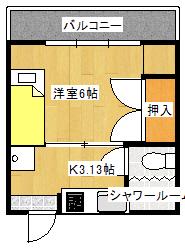 丸美家マンション(1DK/3階)の間取り写真