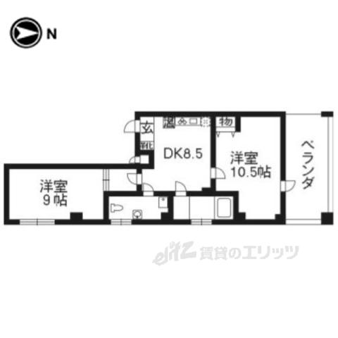 ネオ・ブルーム(2LDK/4階)の間取り写真