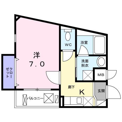 大山PLACE(1K/1階)の間取り写真