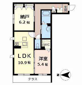 シャーメゾンサイドパーク(2LDK/1階)の間取り写真