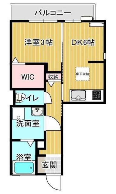フラッツ・ベル(1DK/1階)の間取り写真