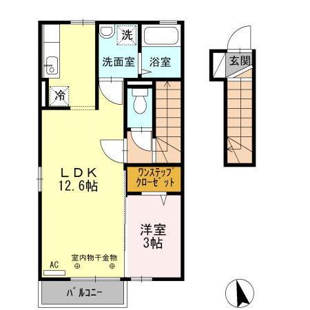エスペランサ(1LDK/2階)の間取り写真