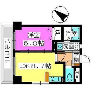 シティライフ博多駅南(1LDK/2階)の間取り写真