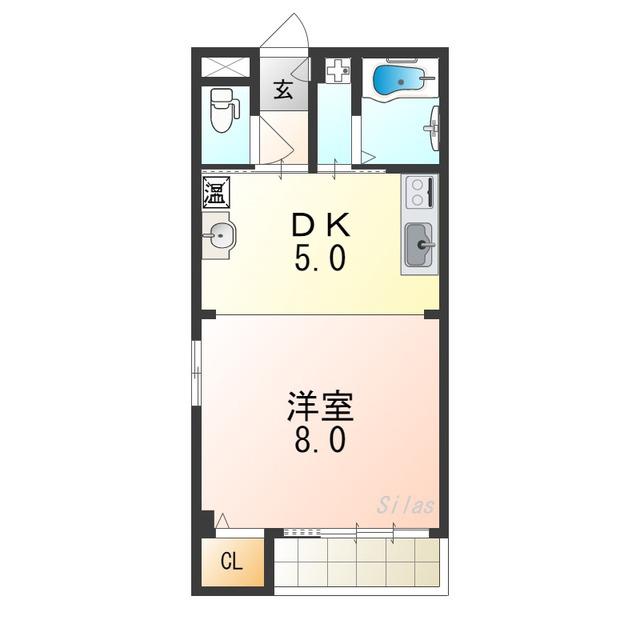 PRIMOなかもず(1DK/5階)の間取り写真