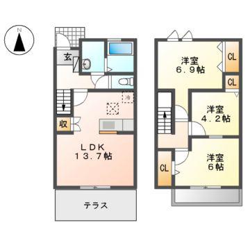 MAISON CLAIR(3LDK/1階)の間取り写真