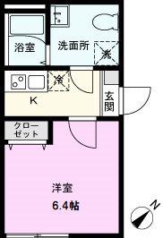 キャメル越谷赤山町(1K/1階)の間取り写真
