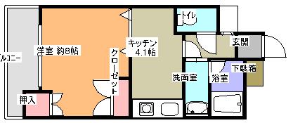 木原ビル(1DK/1階)の間取り写真