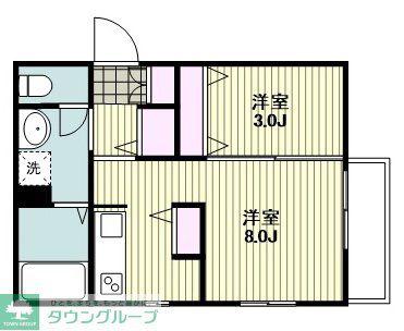 フォレスト豊岡(1DK/3階)の間取り写真